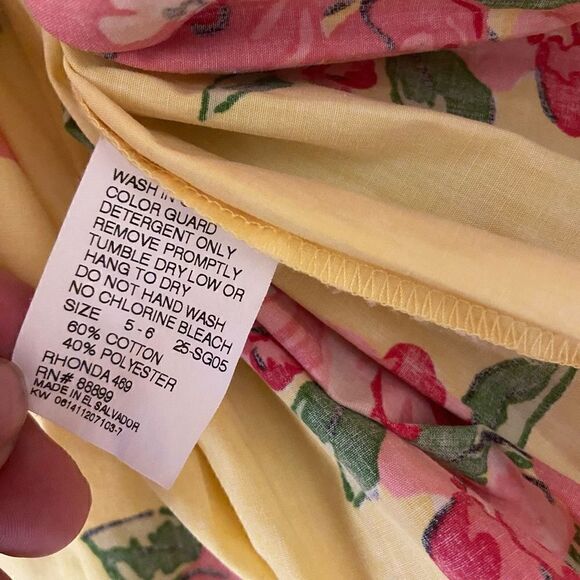 Eleanor Rose Rhonda Dress Sleeveless Tank Floral Dress Yellow Size 5-6 - Picture 3 of 4